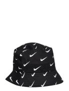 Nan Swoosh Print Bucket Hat Accessories Headwear Hats Bucket Hats Blac...