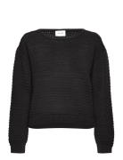 Vibellisina Boatneck L/S Knit Top - Noos Tops Knitwear Jumpers Black V...