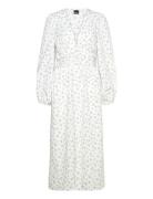 Structure Midi Boho Dress Knælang Kjole White Gina Tricot