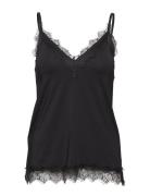 Rwbillie Sl Lace Strap Top Tops T-shirts & Tops Sleeveless Black Rosem...