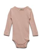 Plain Body Ls Bodies Long-sleeved Pink MarMar Copenhagen