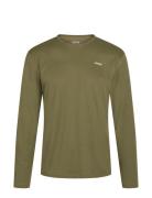 Men L/S Sports Tee Sport T-Langærmet Skjorte Khaki Green ZEBDIA