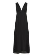 Deep V Maxi Dress Maxikjole Festkjole Black Gina Tricot