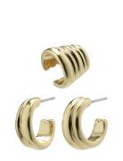 Nadya Hoop And Cuff Earrings 2-In-1 Set Accessories Jewellery Earrings...