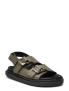 Harper Black Sandal Flade Sandaler Green ALOHAS