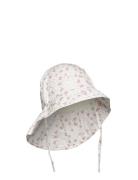 Summer Hat W. String Solhat Pink En Fant