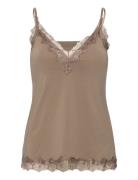 Rwbillie Sl Lace Strap Top Tops T-shirts & Tops Sleeveless Beige Rosem...