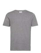 Mouliné O-Neck Tee S/S Tops T-Kortærmet Skjorte Grey Lindbergh