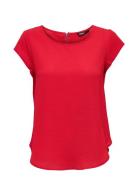 Onlvic S/S Solid Top Noos Ptm Tops Blouses Short-sleeved Red ONLY