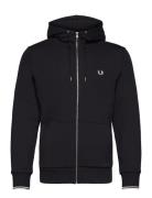 Hooded Zip Sweatshirt Tops Sweatshirts & Hoodies Hoodies Navy Fred Per...