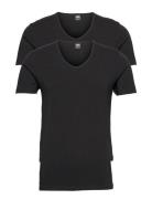 Jbs 2-Pack T-Shirt V-Neck Gots Tops T-Kortærmet Skjorte Black JBS