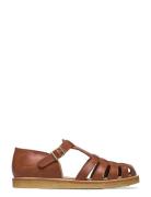 Sandals - Flat - Closed Toe - Op Flade Sandaler Brown ANGULUS