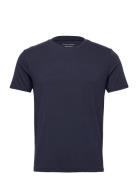 Panos Emporio Bamboo/Cotton Tee Crew Tops T-Kortærmet Skjorte Navy Pan...