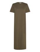 Mschliv Organic Ss Dress Maxikjole Festkjole Khaki Green MSCH Copenhag...