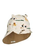 Gorm Reversible Sun Hat With Ears Solhat Beige Liewood