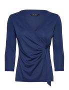 Stretch Jersey Top Tops T-shirts & Tops Long-sleeved Navy Lauren Ralph...