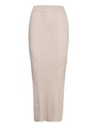 Iconic Rib Maxi Skirt Lang Nederdel Beige Calvin Klein