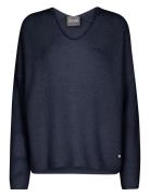 Thora V-Neck Knit Tops Knitwear Jumpers Navy MOS MOSH