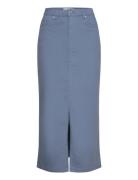 Vmwild Lucky Hr 7/8 Clr Skirt Lcs Knælang Nederdel Blue Vero Moda