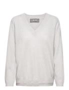 Mmarlie Cashmere V-Neck Knit Tops Knitwear Jumpers Grey MOS MOSH