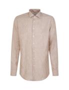 Cityhemden 1/1 Arm Tops Shirts Casual Beige Seidensticker