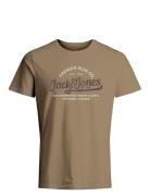 Jprblulouie Ss Tee Crew Neck Fst Ln Tops T-Kortærmet Skjorte Brown Jac...