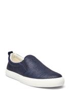 Haddley Leather-Trim Straw Sneaker Sneakers Navy Lauren Ralph Lauren