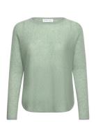 Curved Sweater Loose Tension Tops Knitwear Jumpers Green Davida Cashme...