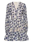 Ariella Printed Ruffled Mini Dress Designers Short Dress Blue Malina