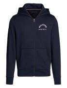 Roundall Hooded Zip Through Tops Sweatshirts & Hoodies Hoodies Navy To...