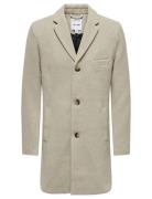 Onsjaylon Wool Coat Otw Uldfrakke Frakke Beige ONLY & SONS