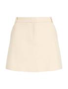 Core Straight Short Skirt Kort Nederdel Cream Tommy Hilfiger