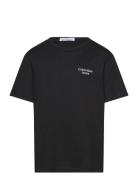 Ckj Stack Logo T-Shirt Tops T-Kortærmet Skjorte Black Calvin Klein