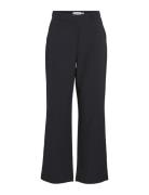 Vimary Hw Straight Pants Bottoms Trousers Straight Leg Black Vila