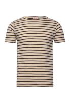 Striped Breton Shirt Héritage Tops T-Kortærmet Skjorte Beige Armor Lux