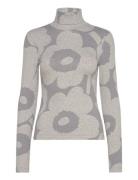 Emali Unikko Tops T-shirts & Tops Long-sleeved Grey Marimekko