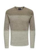 Onspanter Reg 12 Struc Crew Knit Noos Tops Knitwear Round Necks Beige ...