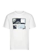 Relaxed Printed T-Shirt Tops T-Kortærmet Skjorte White Tom Tailor