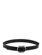 Pcmikka Leather Jeans Belt Noos Bælte Black Pieces