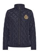 Crest-Patch Quilted Mockneck Jacket Quiltet Jakke Navy Lauren Ralph La...