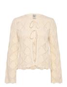 Yastreala Ls Knit Cardigan Tops Knitwear Cardigans Cream YAS