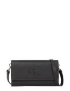 Sculpted Long Fold Strap Deboss Bags Crossbody Bags Black Calvin Klein