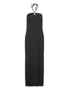 Yassuma Halterneck Ankle Dress - Ka Knælang Kjole Black YAS