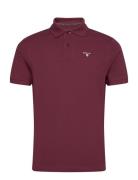 Barbour Tartan Polo Tops Polos Short-sleeved Burgundy Barbour