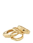 Asher Recycled Rings 4-In-1 Set Ring Smykker Gold Pilgrim