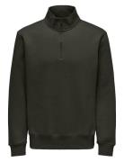 Onsconnor Reg 1/4 Zip Sweat Tops Sweatshirts & Hoodies Sweatshirts Kha...