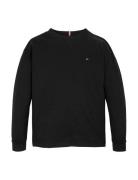 Essential Tee L/S Tops T-shirts Long-sleeved T-Skjorte Black Tommy Hil...