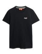 Essential Logo Emb Tee Tops T-Kortærmet Skjorte Black Superdry