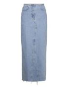 Long Denim Skirt Lang Nederdel Blue Mango