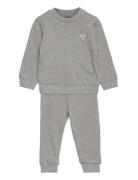 Hmlsanto Crew Suit Sport Sweatsuits Grey Hummel